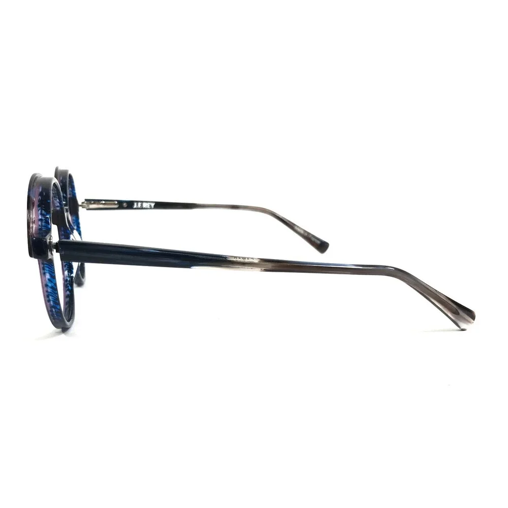 J. F. Rey Eyeglasses Frames JF1528 2520 Blue Brown Horn Cat Eye 54-19-143